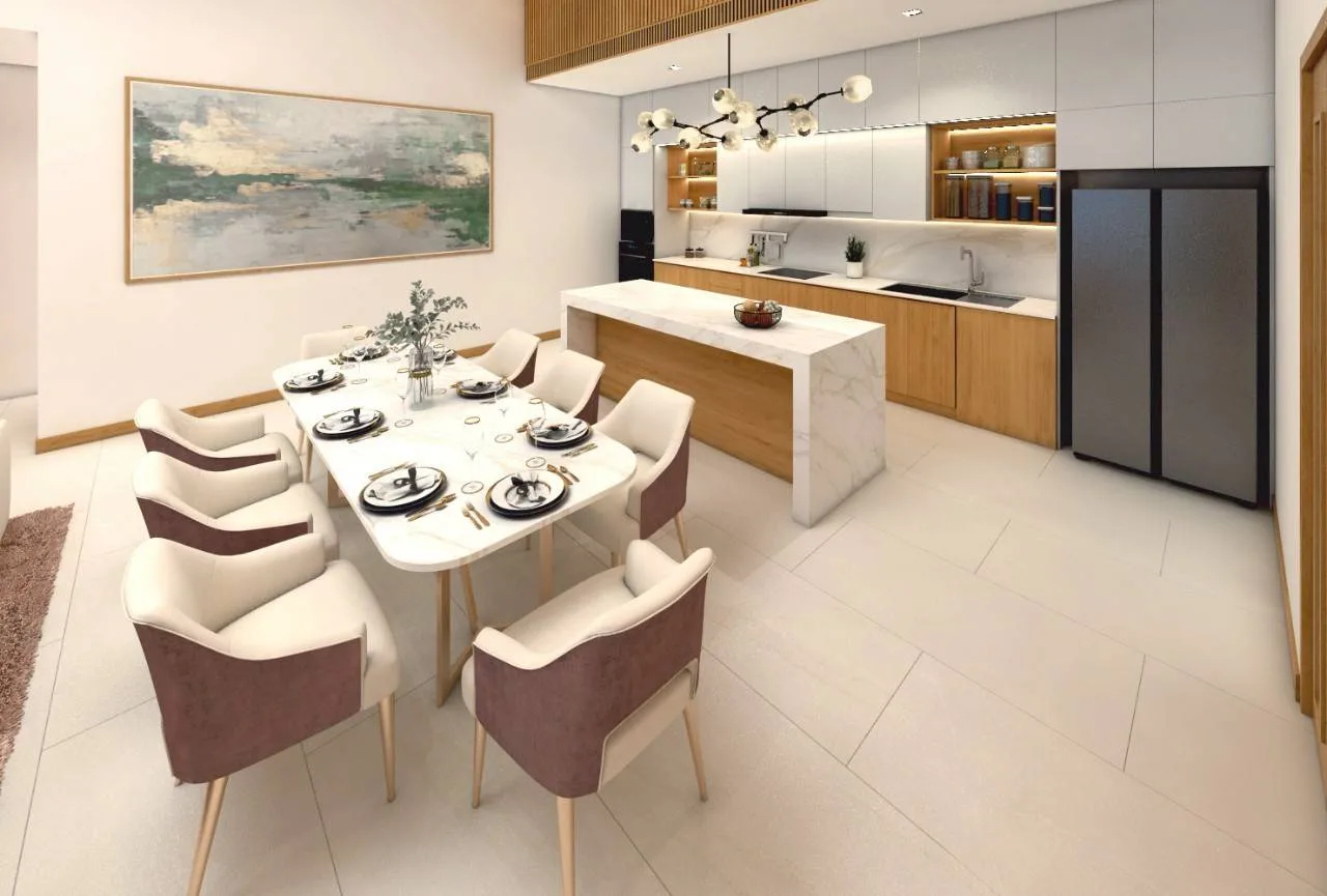 Manisa Villas — открытая планировка столовой и кухни